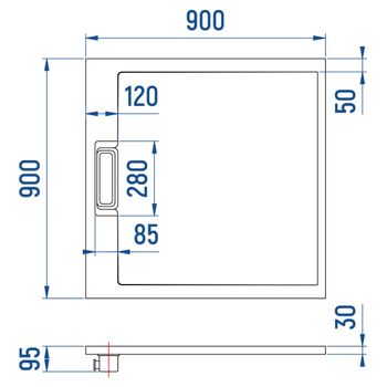 Душевой поддон IN L-9090 графит квадрат 90*90 — фото 6, Душевые поддоны из искусственного камня