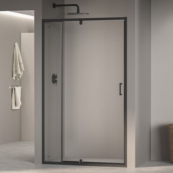 Душевая дверь 110-120*195 RGW PA-008-B Чёрный/Матовое/6 мм (Easy) — фото 1, Распашные душевые двери