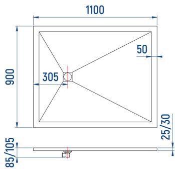 Душевой поддон IN-90110 Белый Прямоугольный 90*110 — фото 6, Душевые поддоны из искусственного камня