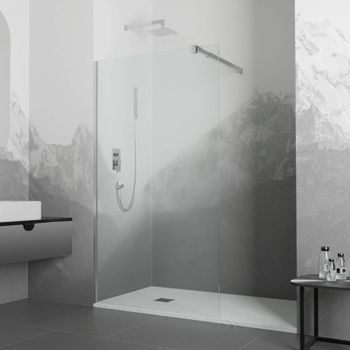 Душевая перегородка INRAIN MONT-001 / 100х195 / Хром / Прозрачное / 10 мм — фото 1, Душевые перегородки