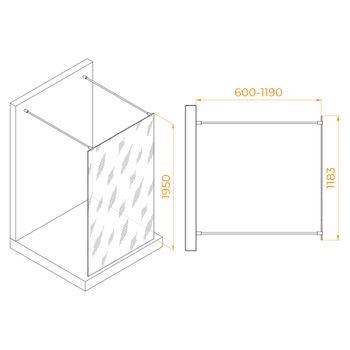 Душевая перегородка 120*195 RGW WA-016 Хром/Прозрачное/8 мм — фото 2, Душевые перегородки