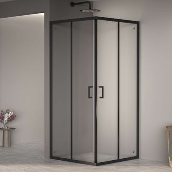 Душевой уголок  70* 70*195 RGW PA-030-B Квадрат/Чёрный/Прозрачное/6 мм (Easy) — фото 1, Квадратные душевые уголки