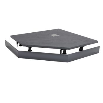 Душевой поддон 100*100*3 RGW ST/T*-0100G Графит/Трапеция Ø 90 мм Каменный — фото 9, Душевые поддоны из искусственного камня