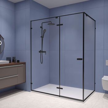 Душевой уголок 150*100*200 RGW SV-040-B Прямоуг./Чёрный/Прозрачное/8 мм (2 уп.) — фото 1, Прямоугольные душевые уголки