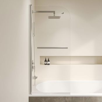 Шторка на ванну  80*150 RGW SC-06 Хром/Прозрачное/6 мм (Easy) — фото 2, Шторки для ванной распашные