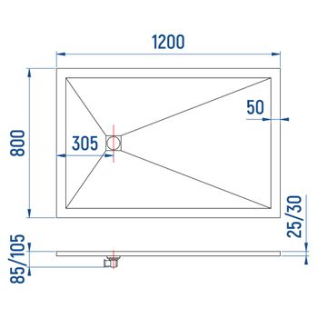 Душевой поддон IN-80120 графит Прямоугольный 80*120 — фото 6, Душевые поддоны из искусственного камня