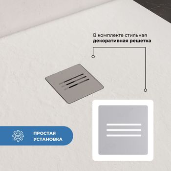 Душевой поддон IN-100120 Белый Прямоугольный 100*120 — фото 3, Душевые поддоны из искусственного камня