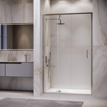 Душевая дверь 120*195 RGW LE-103 Хром/Прозрачное/6 мм — фото 2, Распашные душевые двери