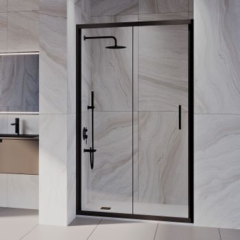 Душевая дверь 100*190 RGW PA-21-B Чёрный/Прозрачное/5 мм (Easy) — фото 2, Раздвижные душевые двери