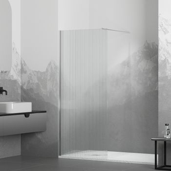 Душевая перегородка 140*195 RGW WA-08-W Белый/Ребристое/8 мм (Easy) — фото 1, Душевые перегородки