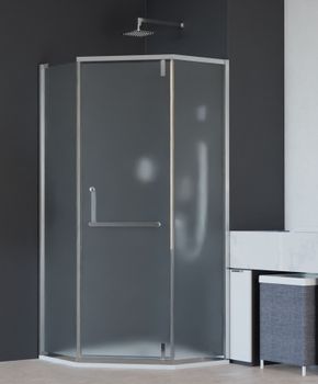 Душевой уголок INRAIN MIT-084 /  90х 90х195 / Трапеция / Хром / Матовое / 8 мм — фото 1, Душевые уголки трапеция