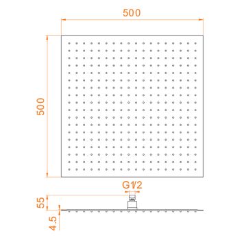 Верхний душ RGW SP-82-50 Квадрат/Хром 50*50 — фото 7, Верхние души