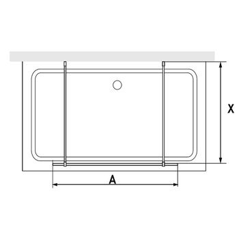 Душевая перегородка INRAIN MONT-017 / 130х200 / Чёрный / Прозрачное(Принт) / 8 мм — фото 2, Душевые перегородки