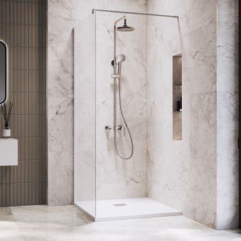 Душевая перегородка INRAIN MONT-002 /  90х195 / Хром / Прозрачное / 6 мм — фото 2, Душевые перегородки