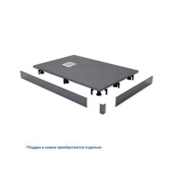 Экран для поддона INRAIN IN-21  90х100 (прямоугольник) (Графит) — фото 2, Экраны для поддонов