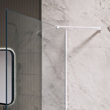 Душевая перегородка INRAIN MONT-110 /  80х195 / Белый / Прозрачное / 8 мм — фото 3, Душевые перегородки