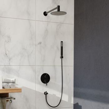 Комплект RGW SP-52 B Черный (Головной душ/смеситель/ручной душ/) — фото 1, Встраиваемые душевые комплекты