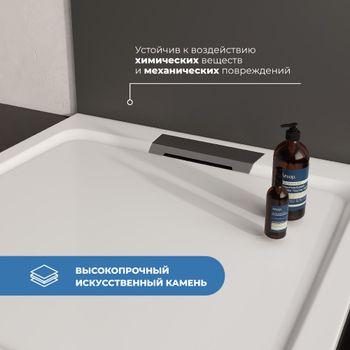 Душевой поддон IN A-01 Белый квадрат 90*90 — фото 2, Душевые поддоны из искусственного камня