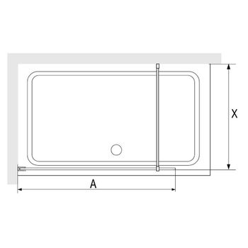 Душевая перегородка INRAIN MONT-012 / 120х200 / Чёрный / Прозрачное(Принт) / 8 мм — фото 2, Душевые перегородки