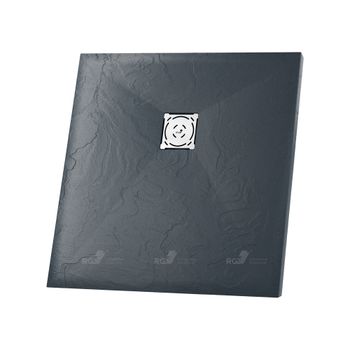 Душевой поддон  80*80*2,5 RGW ST-0088B Черный/Квадрат Ø 90 мм Каменный — фото 1, Душевые поддоны из искусственного камня