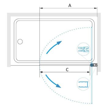 Шторка на ванну  70*140 RGW SC-109-B (140) Чёрный/Прозрачное/6 мм — фото 7, Шторки для ванной распашные