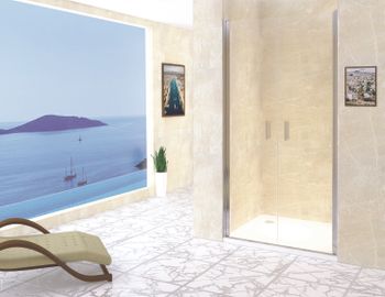 Душевая дверь 100*195 RGW LE-06 Хром/Прозрачное/6 мм (Easy) — фото 1, Распашные душевые двери