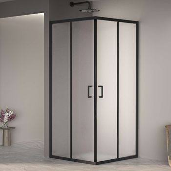 Душевой уголок  80* 80*195 RGW PA-030-B Квадрат/Чёрный/Матовое/6 мм (Easy) — фото 2, Квадратные душевые уголки