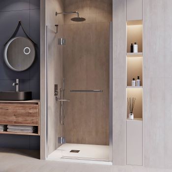 Душевая дверь INRAIN MIT-018 / 120х195 / Хром / Прозрачное / 8 мм — фото 1, Раздвижные душевые двери