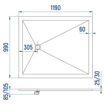 Душевой поддон IN-100120 графит Прямоугольный 100*120 — фото 6, Душевые поддоны из искусственного камня