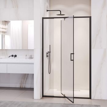 Душевая дверь 110-120*195 RGW PA-008-B Чёрный/Прозрачное/6 мм (Easy) — фото 2, Распашные душевые двери