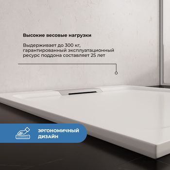 Душевой поддон IN A-01 Белый квадрат 90*90 — фото 4, Душевые поддоны из искусственного камня