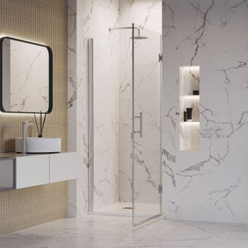 Душевая дверь INRAIN MIT-011 /  60х195 / Хром / Прозрачное / 8 мм — фото 2, Распашные душевые двери