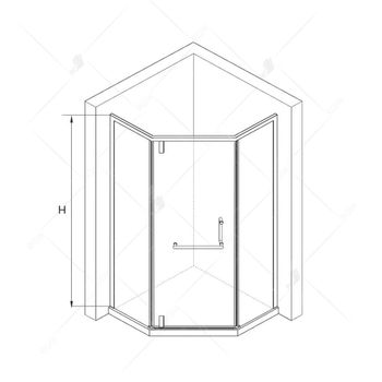 Душевой уголок  90*90*195 RGW HO-084-B Трапеция/Чёрный/Матовое/8 мм (2 уп.) — фото 6, Душевые уголки трапеция