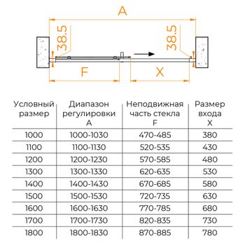 Душевая дверь 120*195 RGW PA-016 B Чёрный/Прозрачное/6 мм — фото 4, Раздвижные душевые двери