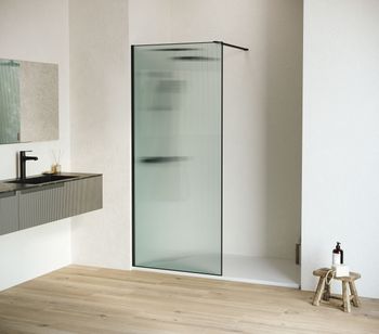 Душевая перегородка 100*195 RGW WA-08-B Чёрный/Ребристое/8 мм (Easy) — фото 2, Душевые перегородки