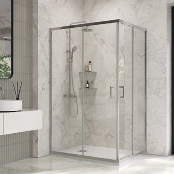 Душевой уголок INRAIN VIN-040 /  80х120х195 / Прямоуг. / Хром / Прозрачное / 6 мм — фото 1, Прямоугольные душевые уголки