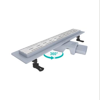 Душевой лоток Drain Leo-20-80 прямой 800 хром Ø 50 мм на ножках, сифон — фото 1, Душевые лотки