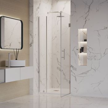 Душевая дверь INRAIN MIT-012 / 110х195 / Хром / Прозрачное / 8 мм — фото 2, Распашные душевые двери