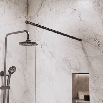 Душевая перегородка INRAIN MONT-002 / 100х195 / Чёрный / Прозрачное / 6 мм — фото 3, Душевые перегородки