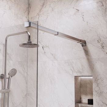 Душевая перегородка INRAIN MONT-001 / 110х195 / Хром / Прозрачное / 10 мм — фото 3, Душевые перегородки