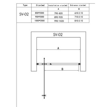 Душевая дверь  90*200 RGW SV-02 Хром/Прозрачное/6 мм — фото 5, Распашные душевые двери