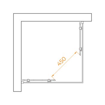 Душевой уголок  80* 80*195 RGW PA-030-B Квадрат/Чёрный/Матовое/6 мм (Easy) — фото 4, Квадратные душевые уголки
