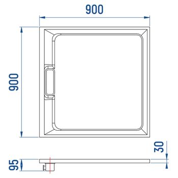 Душевой поддон IN A-01 Белый квадрат 90*90 — фото 6, Душевые поддоны из искусственного камня