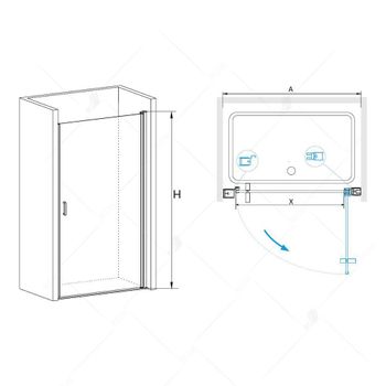 Душевая дверь  60*195 RGW LE-03 Хром/Прозрачное/6 мм — фото 2, Распашные душевые двери