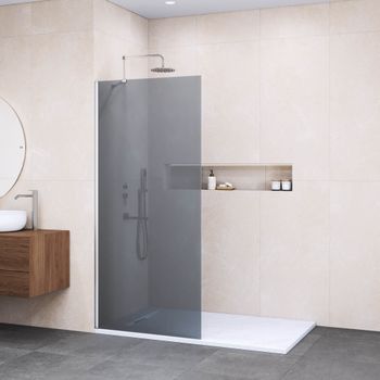 Душевая перегородка 80*195 RGW WA-102 Хром/Тонированное(серое)/6 мм (Easy) — фото 1, Душевые перегородки