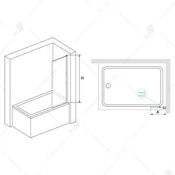 Шторка на ванну  30*150 RGW SC-056 Хром/Прозрачное/6 мм (EasyClean) — фото 5, Неподвижные шторки для ванной