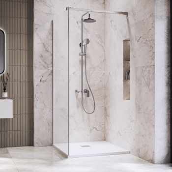 Душевая перегородка INRAIN MONT-001 / 110х195 / Хром / Прозрачное / 10 мм — фото 2, Душевые перегородки