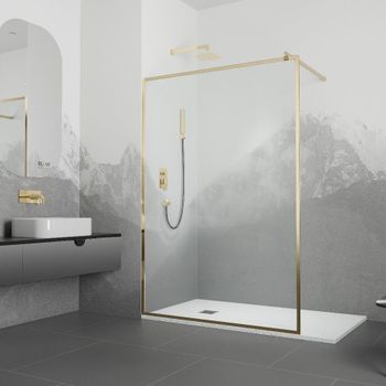 Душевая перегородка  90*200 RGW WA-12-G Золото/Прозрачное/8 мм — фото 2, Душевые перегородки