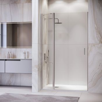 Душевая дверь 100*195 RGW LE-004 Хром/Прозрачное/6 мм — фото 1, Распашные душевые двери