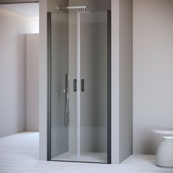 Душевая дверь  90*195 RGW PA-104-B Чёрный/Прозрачное/6 мм (EasyClean) — фото 2, Распашные душевые двери